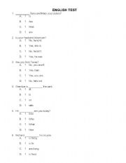 English worksheet: test