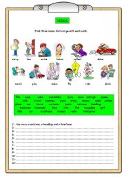 English Worksheet: collocations