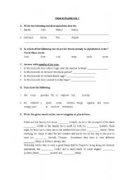 English worksheet: Pr.2 Test Paper