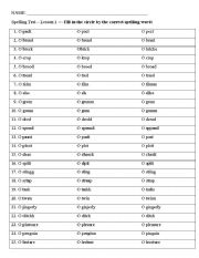 south australian spelling test answer sheet