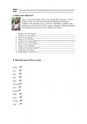 English worksheet: test 5th grade