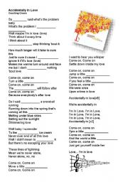 English Worksheet: Accidentally in love - Song Activity