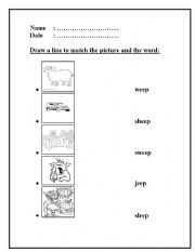 English Worksheet: eep word family