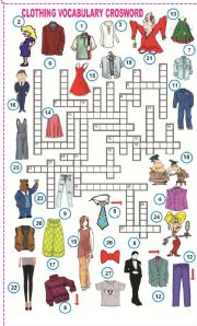 Clothing Vocabulary crossword