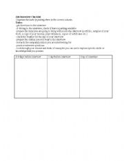 English Worksheet: Job Interview Checklist Activity