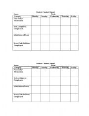 English Worksheet: Student Conduct report
