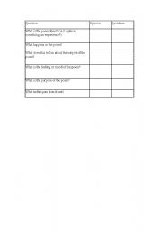 English Worksheet: Poetry Grid