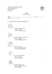 English worksheet: quiz present continuous