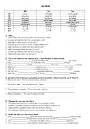 English Worksheet: Practicing the Past Perfect