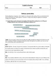English worksheet: Meeting - agenda setting