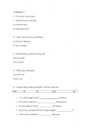 English worksheet: Will