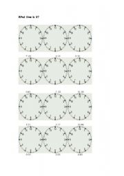 English Worksheet: What time is it?