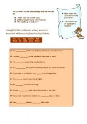 English Worksheet: Must