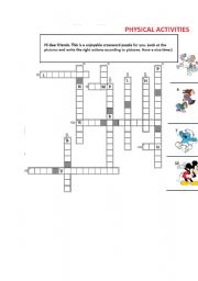 English worksheet: physical exercises puzzle