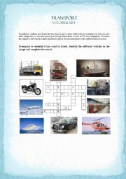 English Worksheet: Means of transport