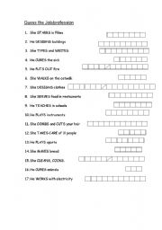 English Worksheet: Guess the job or profession
