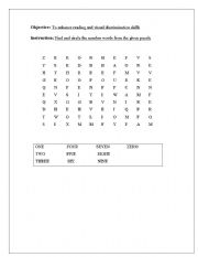 English Worksheet: Number Puzzle