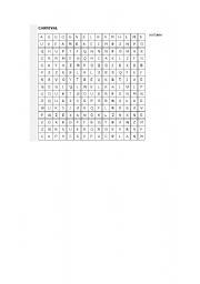 English worksheet: wordsearch puzzle (Carnival)