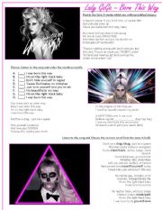 LADY GAGA - Born This Way LISTENING Song activity (With Key!)
