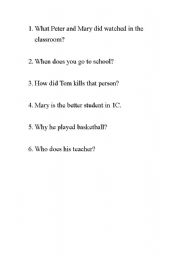 English Worksheet: Wh-Question