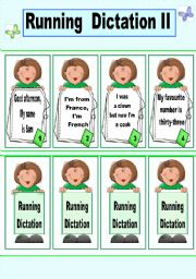 English Worksheet: Running dictation cards game. 2/3