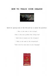 MOVIE: How to train your dragon - worksheet