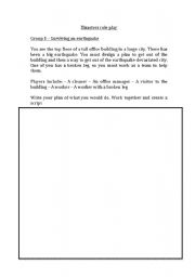 English worksheet: Disaster Role play