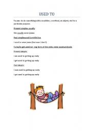 English Worksheet: used to