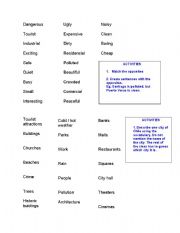 English Worksheet: city