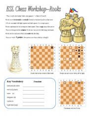 English Worksheet: ESL Chess Workshop--Rooks, Rules, Quiz, Key