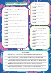 5 correct the mistakes in the sentences. Past simple correct mistakes. Present simple correct the mistakes. Future simple correct the mistakes. Present past simple correct the mistakes.