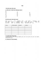 English worksheet: Test days of the week numerals