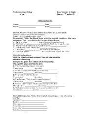 English worksheet: written english quiz