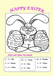 Count and colour the easter bunny