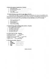 English Worksheet: exam 9th classes 