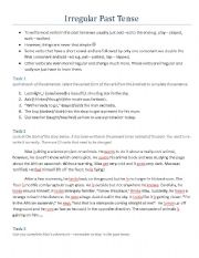 English worksheet: Irregular Past Tense