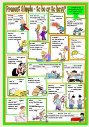 English Worksheet: Present simple: To be or to have?  exercises  editable