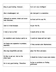 English Worksheet: Linking words match sentences