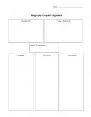 English worksheet: Biography graphic organizer