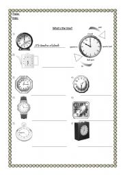 English Worksheet: Whats the time?