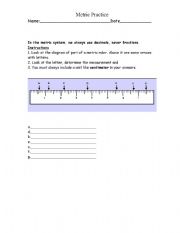 English Worksheet: Metric Practice