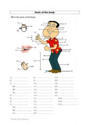 English Worksheet: Parts of the body 2