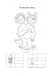 English Worksheet: A monsters body