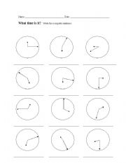 English Worksheet: Telling the time