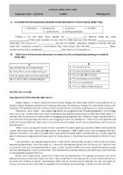 English Worksheet: test about the world of work