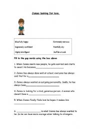 English worksheet: Elementary Gap Fill on Character Collocations