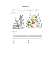 English Worksheet: magic potion