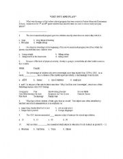 English worksheet: Get Out and Play test