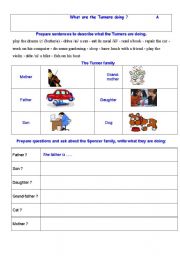 English Worksheet: what are they doing?