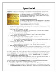 English Worksheet: Apartheid comprehension
